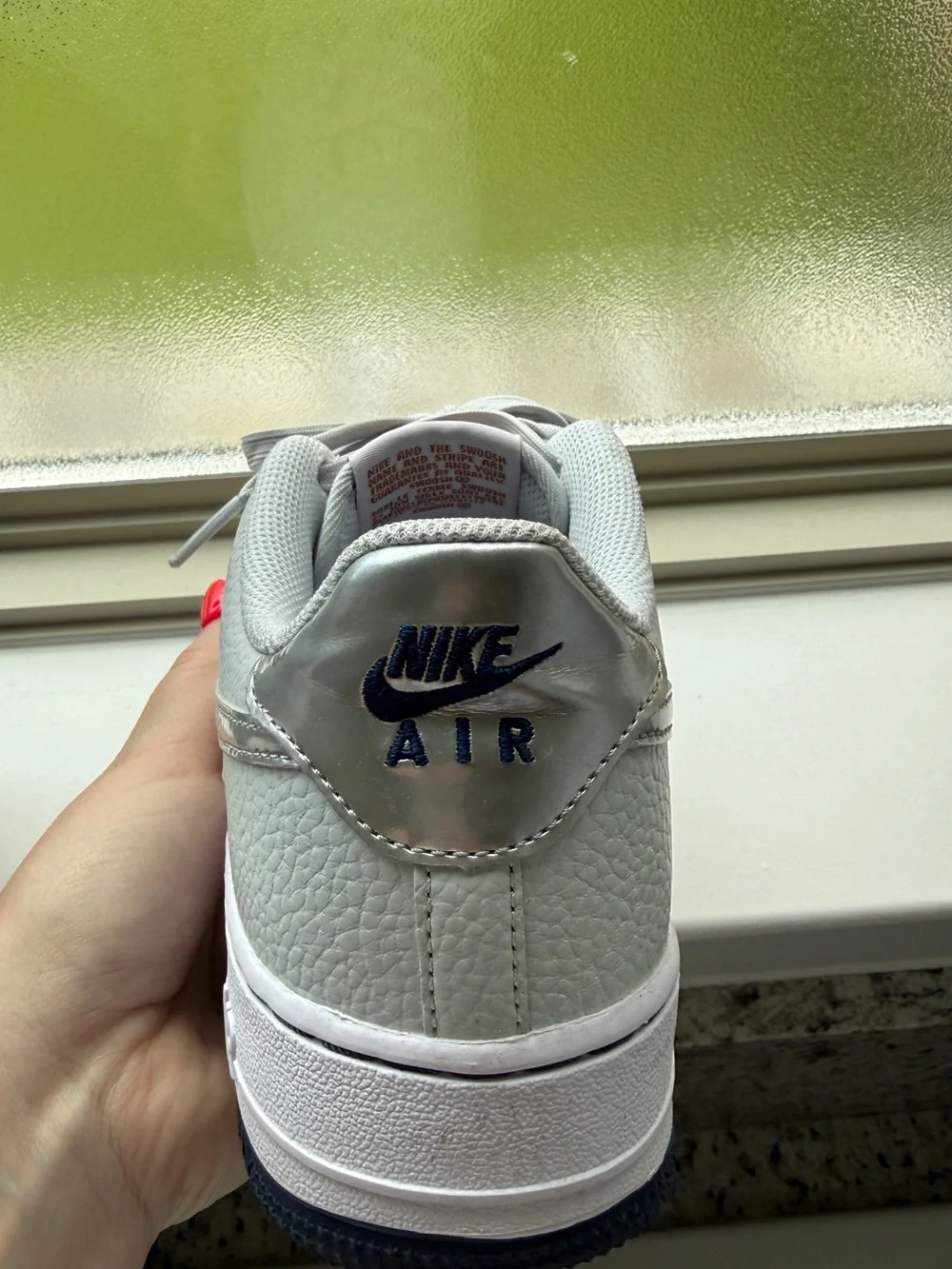 Nike AirForce Light Grey with Silver Swoosh